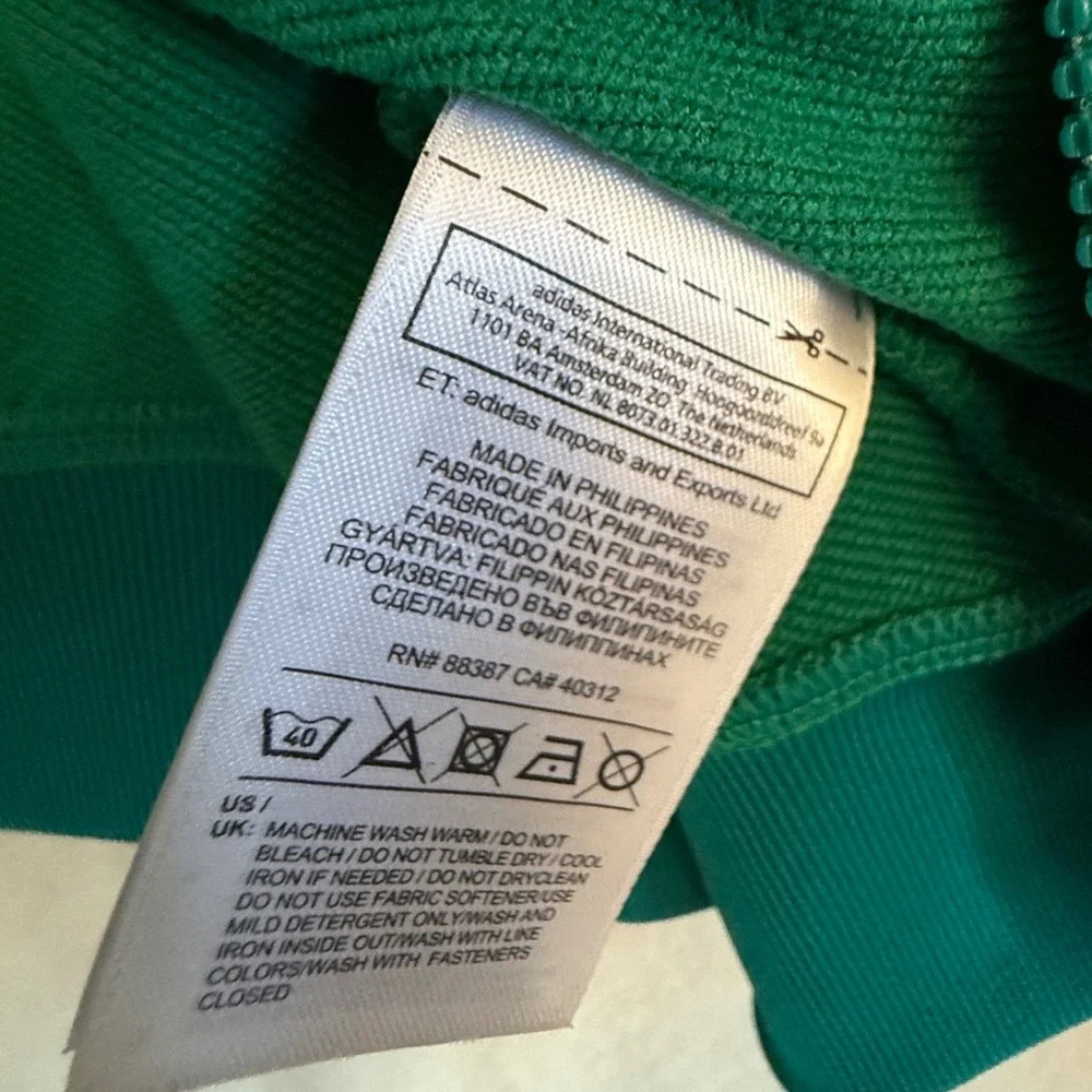 Adidas Climalite Track Jacket Green Teal 2XL Lightweight Running‎
